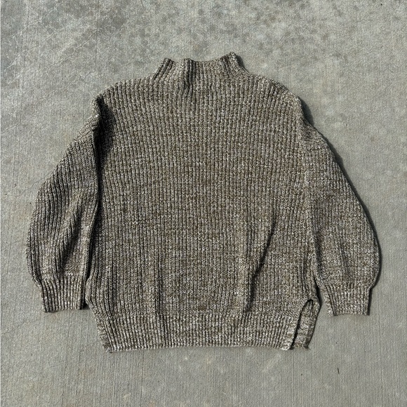 Cupcakes and Cashmere Sweater Size Small Mock Neck Marled Knit Olive - Picture 4 of 7